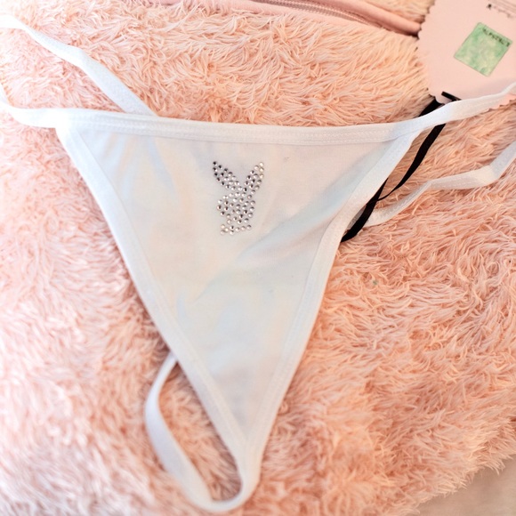 white playboy thong - Picture 2 of 3